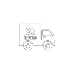 24 hour delivery. flat vector icon