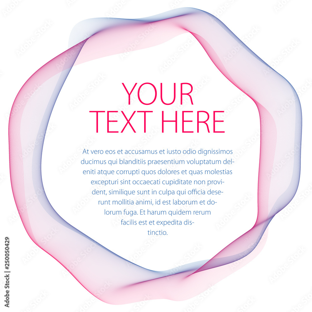 Aufkleber flowing smooth linear frame in a shape of circle. vector abstract artistic beautiful background with
