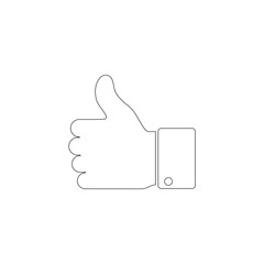 Hand Thumb Up. flat vector icon