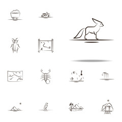 desert fox, animal icon. Desert icons universal set for web and mobile