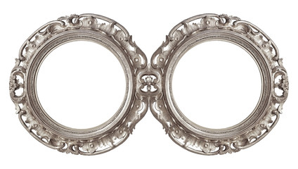 Double silver frame (diptych) for paintings, mirrors or photos