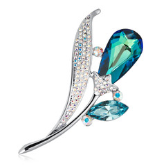 Diamond brooch isolated on white