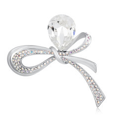 Diamond brooch isolated on white