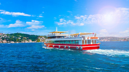 Obraz na płótnie Canvas Tourist boat tour in istanbul Bosphorus