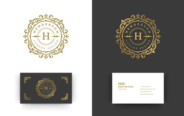 Luxury logo monogram crest template design vector illustration.