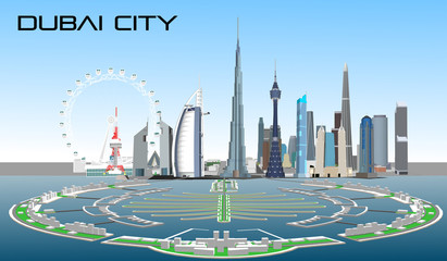 Obraz premium Vector city dubai