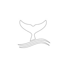 Whale tail. flat vector icon
