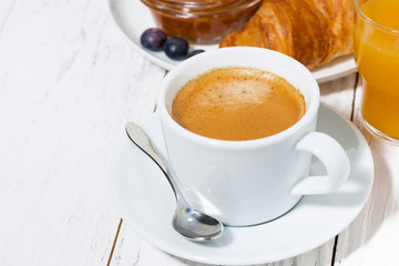 espresso and croissants for breakfast