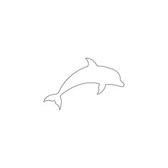 Obraz premium Dolphin aquatic mammal. flat vector icon