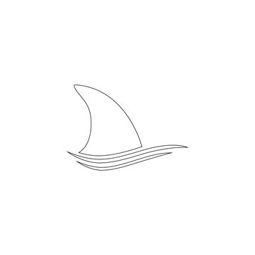 Shark dorsal fin. flat vector icon