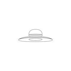Woman hat. flat vector icon