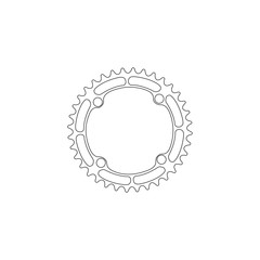 Bicycle chainring. Gear. flat vector icon