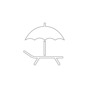 beach chair. flat vector icon