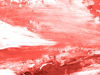 Creative abstract painting in Living Coral color.