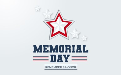 Memorial day USA design concept with stars. Vector illustration for memorial day.