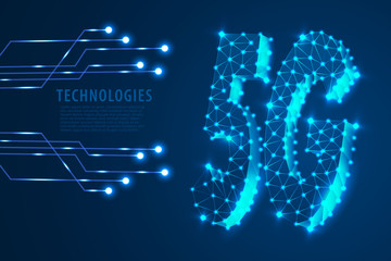 5G Global network technology background, vector
