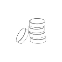 Coins stack. Money stacked coins. flat vector icon