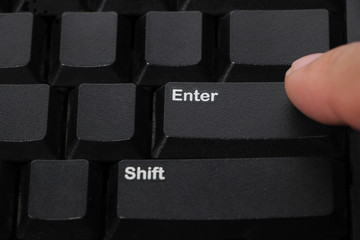 Enter and shift button on a computer keyboard