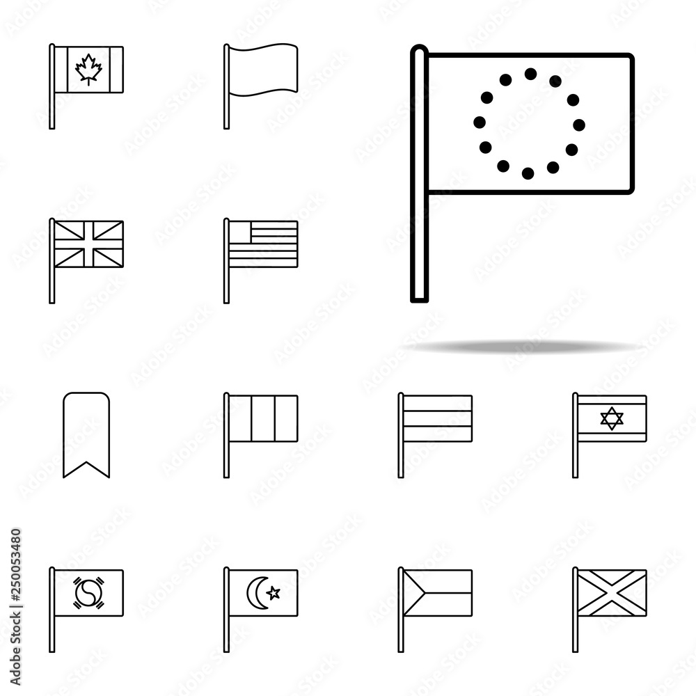 Poster european union icon. flags icons universal set for web and mobile