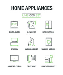 HOME APPLIANCES LINE ICON SET