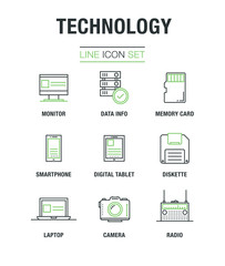 TECHNOLOGY LINE ICON SET