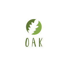 Template logo design with oak tree.