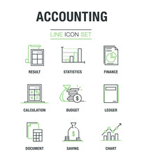 ACCOUNTING LINE ICON SET