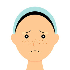 そばかすに悩む女性