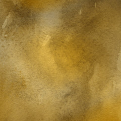 Gold luxury ink and watercolor textures on white paper background. Paint leaks and ombre effects. Hand painted vintage texture.