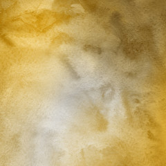 Gold luxury ink and watercolor textures on white paper background. Paint leaks and ombre effects. Hand painted vintage texture.