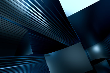blue metallic explosion ball, 3d rendering