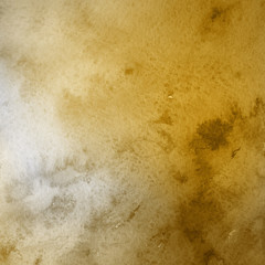 Gold luxury ink and watercolor textures on white paper background. Paint leaks and ombre effects. Hand painted vintage texture.