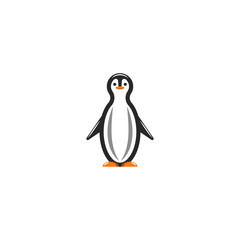 Character cute penguin logo, childish cartoon illustration of a good-natured animal