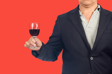 Business man with soft drink in hand.