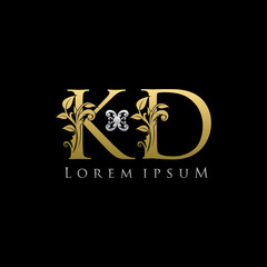 Golden Luxury KD Letter Logo