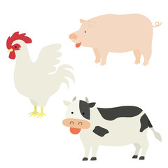 肉になる動物のイラスト