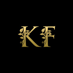 Golden Luxury KF Letter Logo