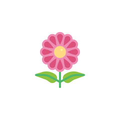 Chamomile flowerflat icon, vector sign, colorful pictogram isolated on white. Flower petal symbol, logo illustration. Flat style design