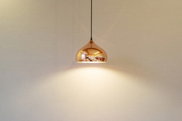 modern lamp on a background of beige wall