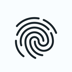 Touch id fingerprint icon. ID template. flat vector linear illustration isolated