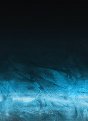 Colorful winter blue ink and watercolor textures on white paper background. Paint leaks and ombre effects. Hand painted abstract image. Deep sea.