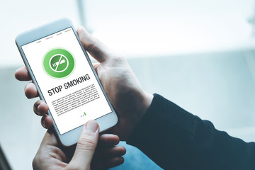 STOP SMOKING CONCEPT ON SCREEN