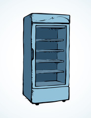 Freezer to store. Vector drawing