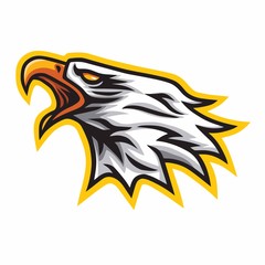 Eagle Logo Scream Mascot Vector Sign Cartoon