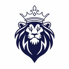 Lion with Crown Logo Design Vector