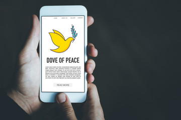 DOVE OF PEACE CONCEPT ON SCREEN