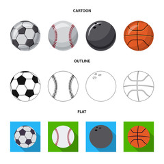 Isolated object of sport and ball icon. Set of sport and athletic vector icon for stock.