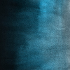 Colorful winter blue ink and watercolor textures on white paper background. Paint leaks and ombre effects. Hand painted abstract image. Deep sea.