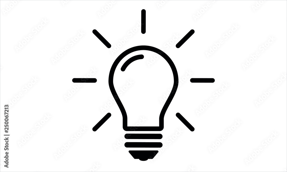 Wall mural light bulb icon in white background. idea flat vector illustration. icons for design, website.