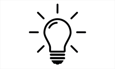 Light bulb icon in white background. Idea flat vector illustration. Icons for design, website.